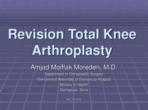 total knee replacement ppt|PPT .